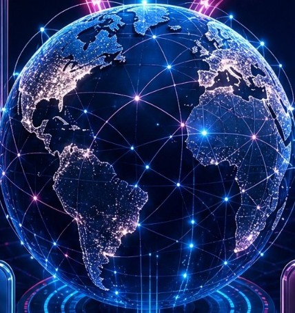 FinTech globe, synergy between continents